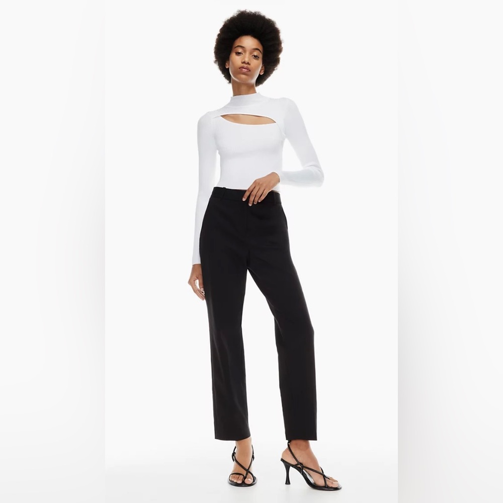 NWOT 💋 Aritzia Babaton Stretch Wool Graham Ankle Pant Sz 0 / XS Black Trousers